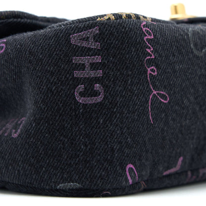 Chanel 22P Black Denim Flap Bag Brushed GHW(Microchip)