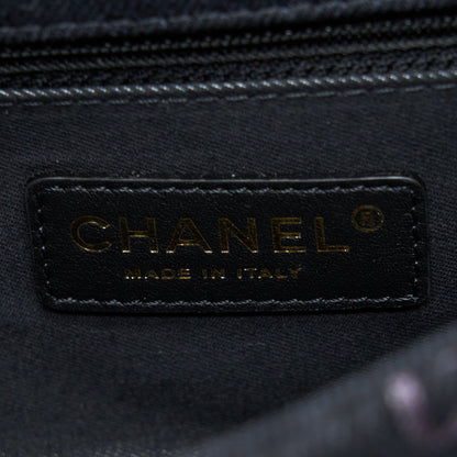 Chanel 22P Black Denim Flap Bag Brushed GHW(Microchip)