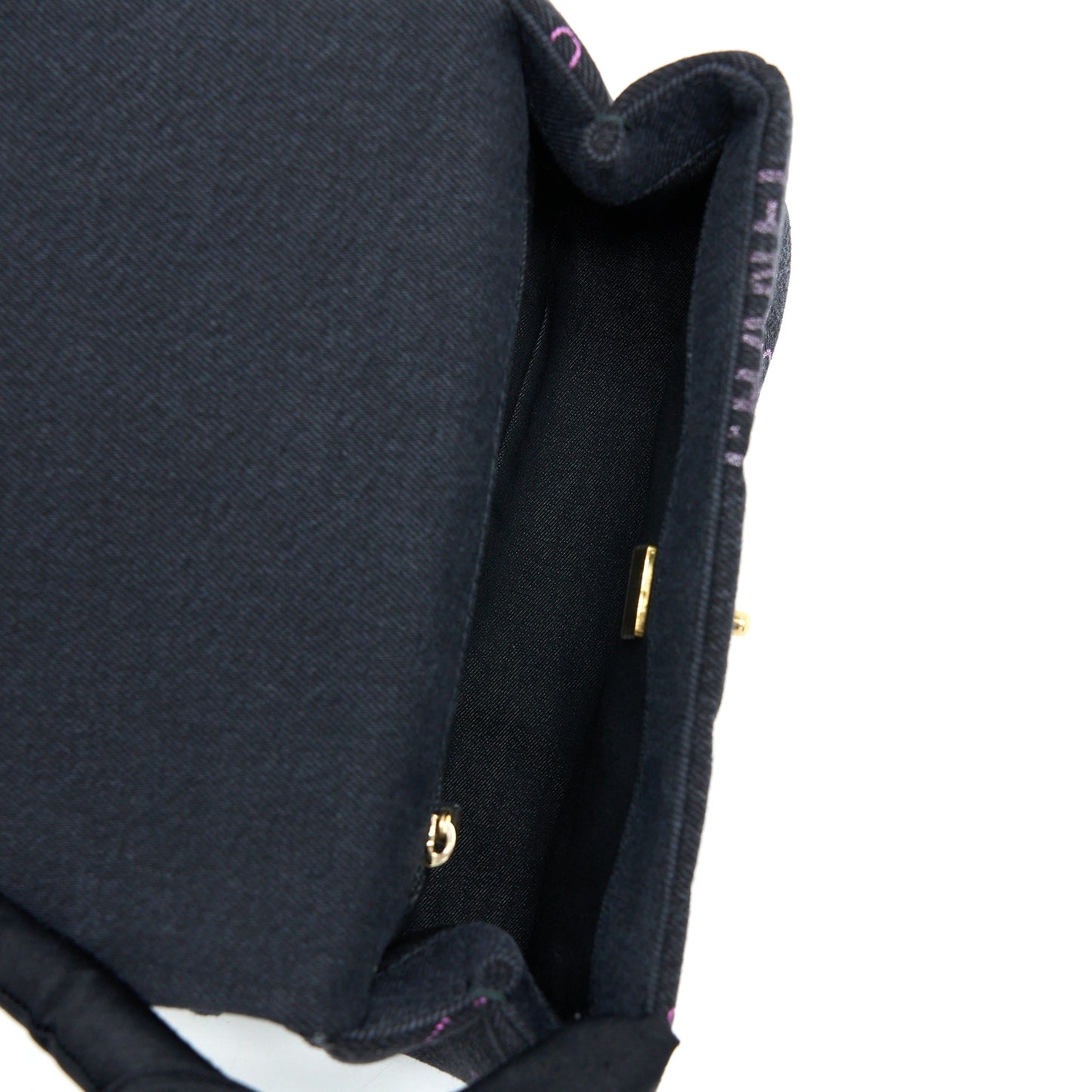 Chanel 22P Black Denim Flap Bag Brushed GHW(Microchip)