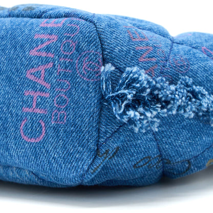 Chanel 22P Small Blue Denim Bucket Bag LGHW (Microchip)