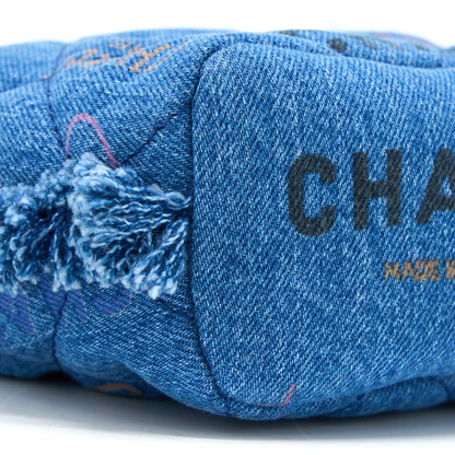 Chanel 22P Small Blue Denim Bucket Bag LGHW (Microchip)