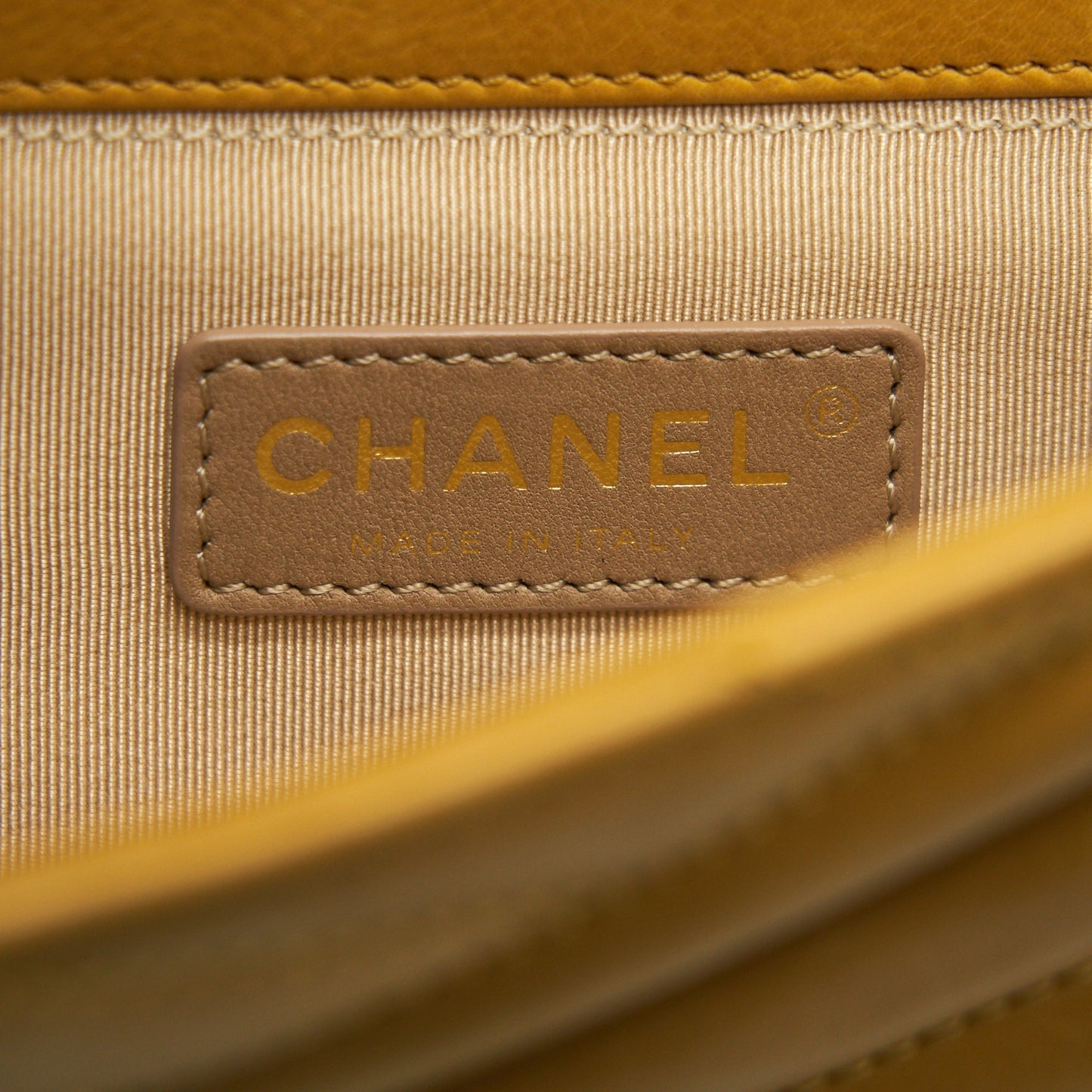 Chanel Chevron Envelope Flap Bag With Chain in Yellow GHW