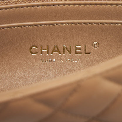 Chanel 22B Pearl Crush Mini Rectangular Flap Bag Lambskin Dark Beige GHW (Microchip)
