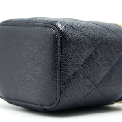 Chanel Small Vanity with Chain Navy Blue with LGHW