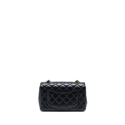 Chanel Mini Rectangular Flap Bag Lambskin Black GHW