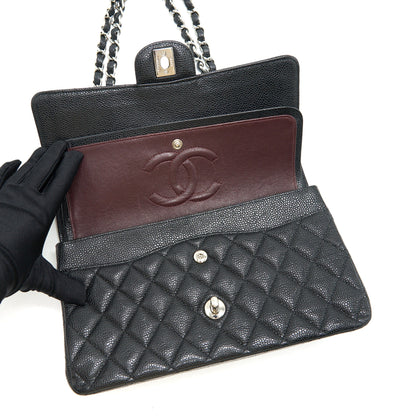 CHANEL MEDIUM CLASSIC DOUBLE FLAP CAVIER SHW