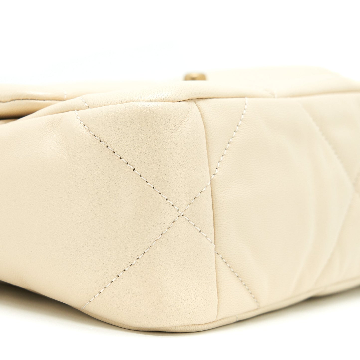 Chanel Small 19 Bag 19K Shiny Goatskin Beige GHW