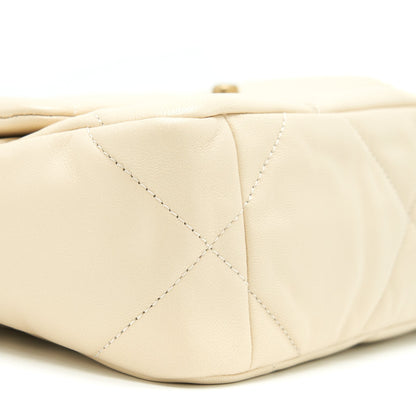 Chanel Small 19 Bag 19K Shiny Goatskin Beige GHW