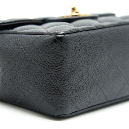 Chanel Vintage Mini Square Flap Bag Caviar Black GHW