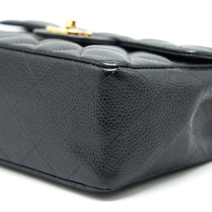 Chanel Vintage Mini Square Flap Bag Caviar Black GHW