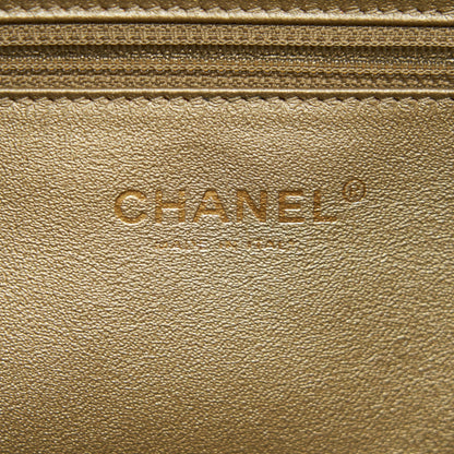 Chanel Calfskin Leather Shopping Bag Black/Beige