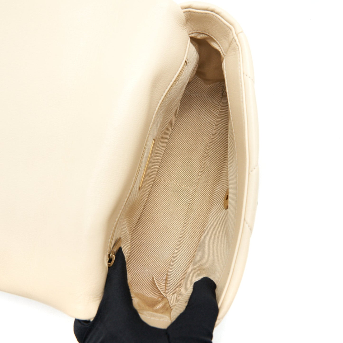 Chanel Small 19 Bag 19K Shiny Goatskin Beige GHW