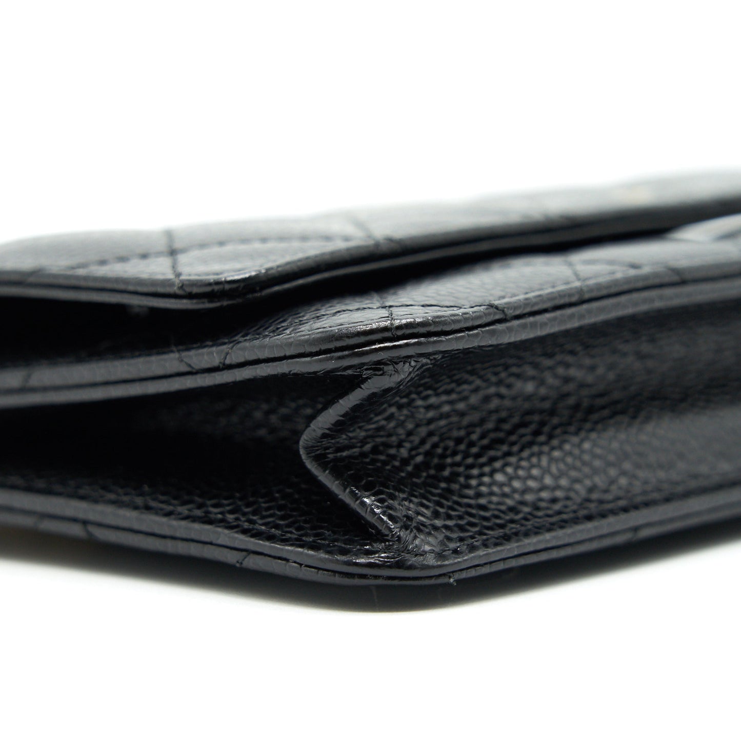 CHANEL WALLET ON CHAIN CAVIER BLACK WITH GHW