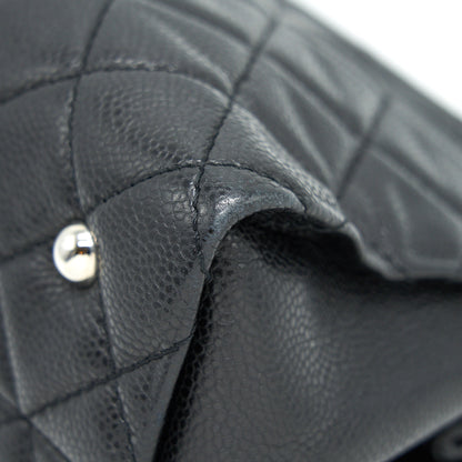 CHANEL QUILTED LEATHER TOTE BAG WITH CHAIN IN CARVIAR BLACK SHW