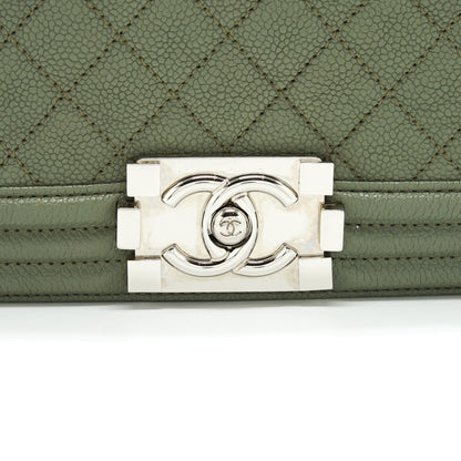 Chanel Medium Boy Bag Caviar Light Green LGHW