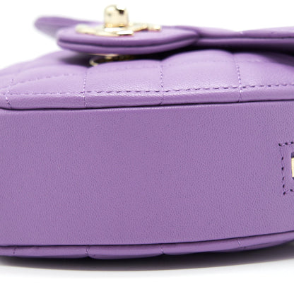 Chanel 22S Small Heart Bag Lambskin Purple LGHW