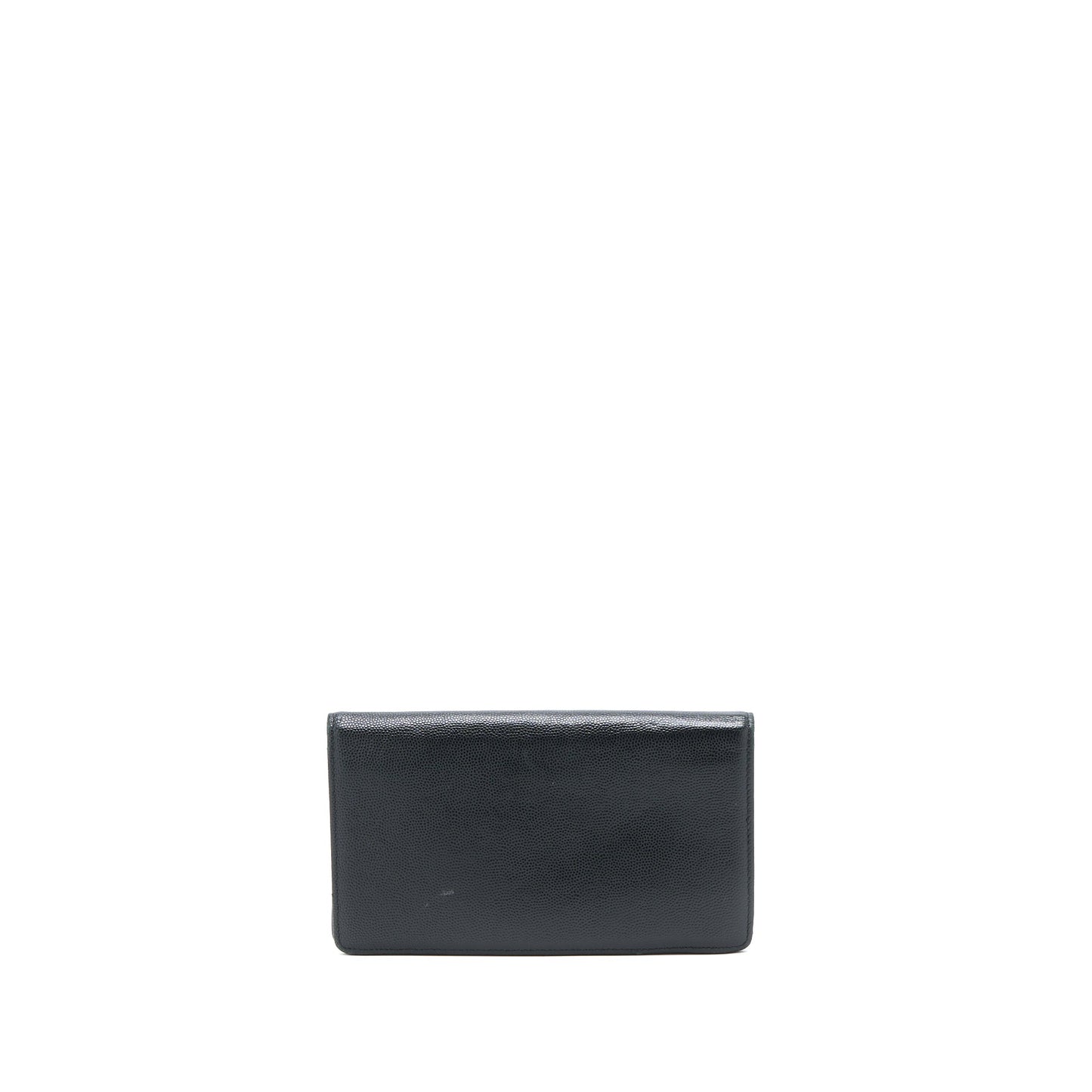 Chanel CC Logo Long Wallet Caviar Black SHW