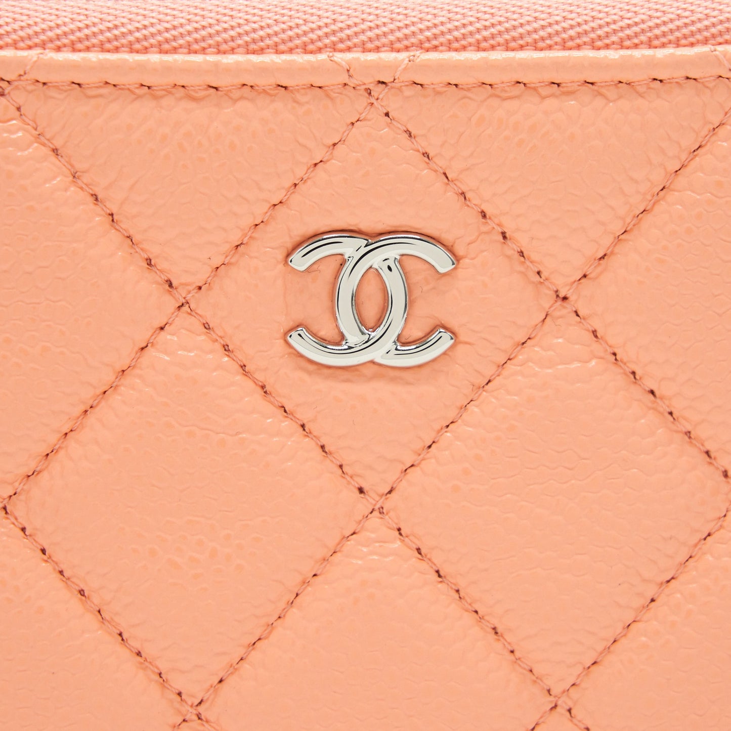 Chanel Mini Ocase Zip Pouch Coral Caviar