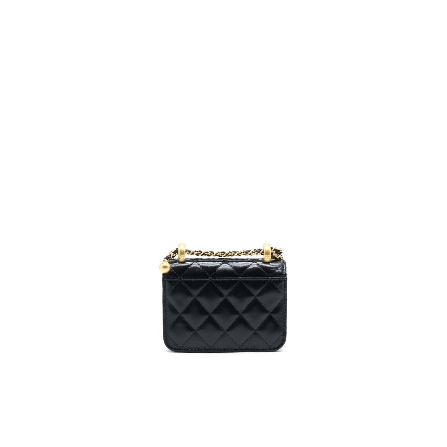 Chanel 21A Flap Coin Purse with chain Calfskin black GHW