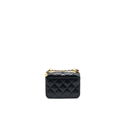 Chanel 21A Flap Coin Purse with chain Calfskin black GHW