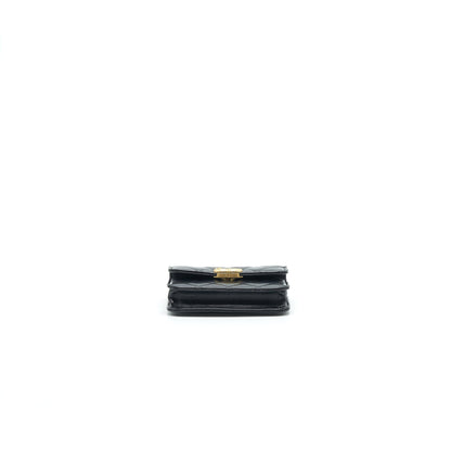 Chanel 21A Flap Coin Purse with Chain Black with GHW calfskin