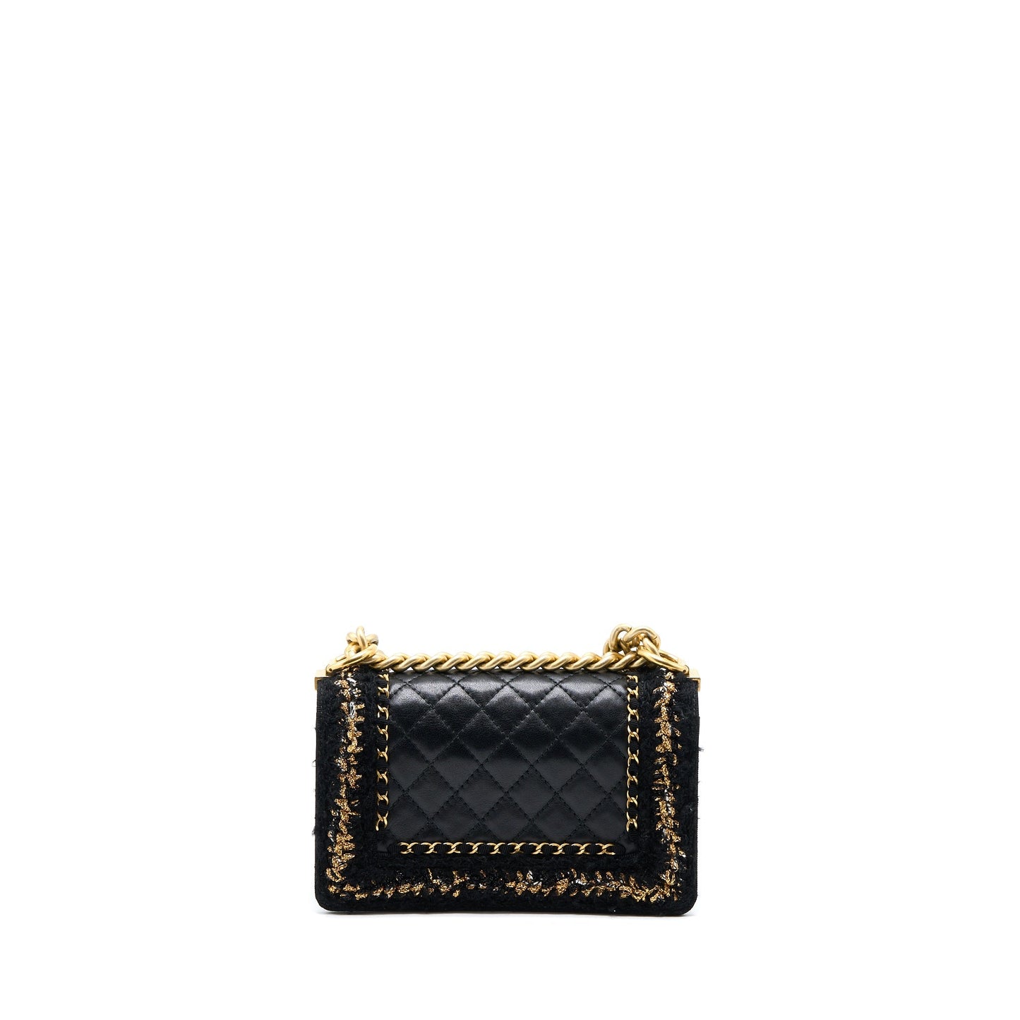 Chanel Small Jacket Boy Bag Lambskin/Tweed Black GHW
