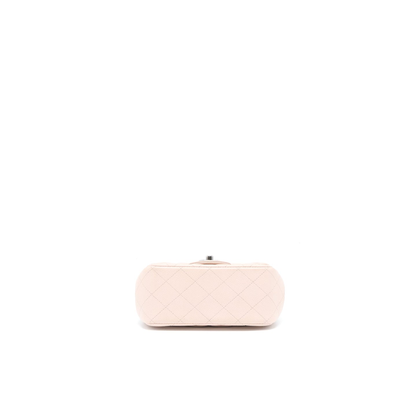 Chanel Mini Square Flap Bag Caviar Light Pink Ruthenium Hardware