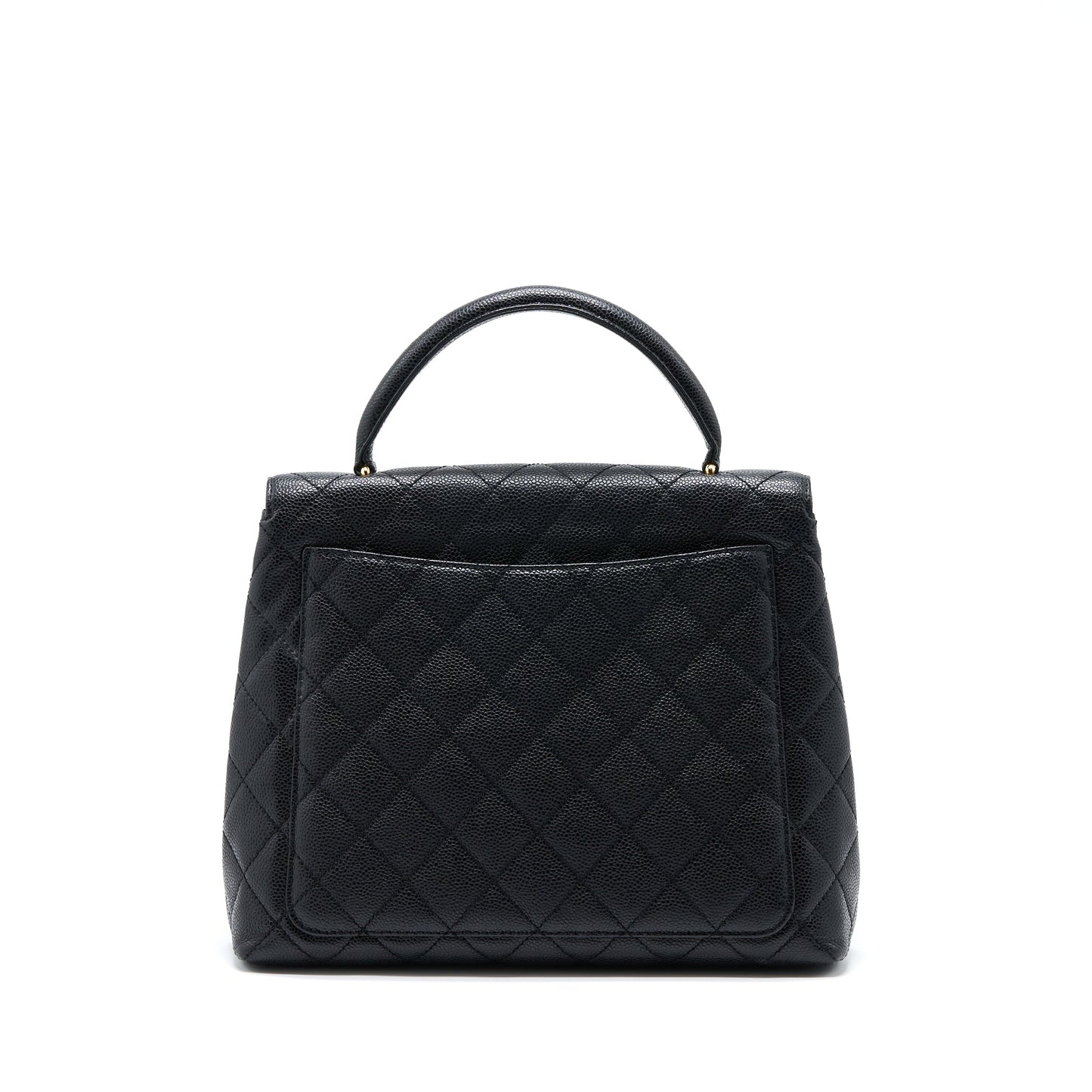 Chanel Vintage Top Handle Flap Bag Caviar Black GHW