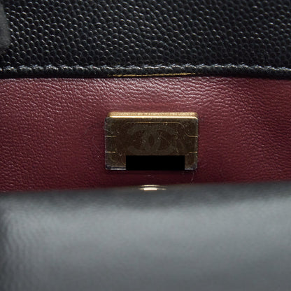 Chanel Mini Coco Handle 20cm Caviar Black LGHW (microchip)
