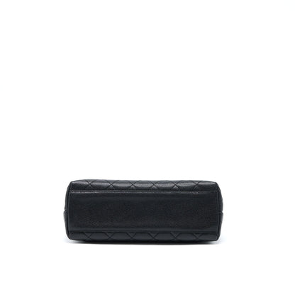 Chanel Vintage Top Handle Flap Bag Caviar Black GHW