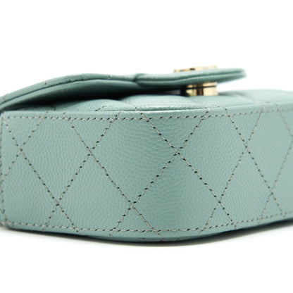 Chanel mini Flap Vanity with chain Caviar greyish green LGHW