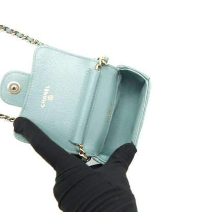 Chanel mini Flap Vanity with chain Caviar greyish green LGHW