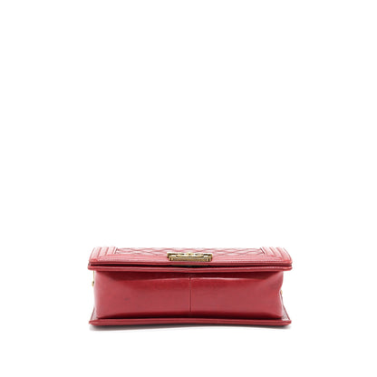 Chanel Medium Boy Bag Aged Calfskin Red With Ruthenium GHW