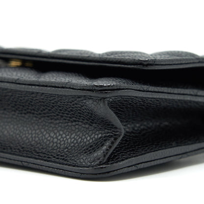 Chanel Classic Wallet on chain Caviar black GHW