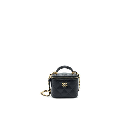 Chanel 21A Top Handle Vanity with Chain Black GHW