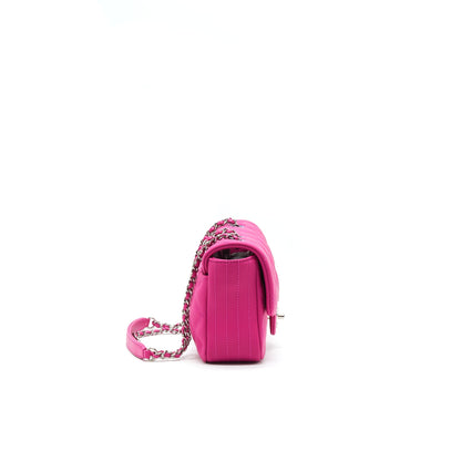 Chanel Rubber quilted lambskin flap Bag pink SHW