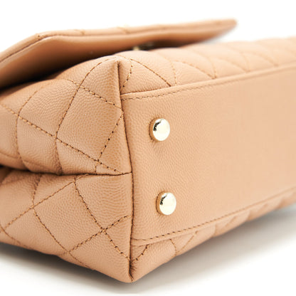 Chanel Mini Coco Handle Flap Bag 21p Caramel LGHW