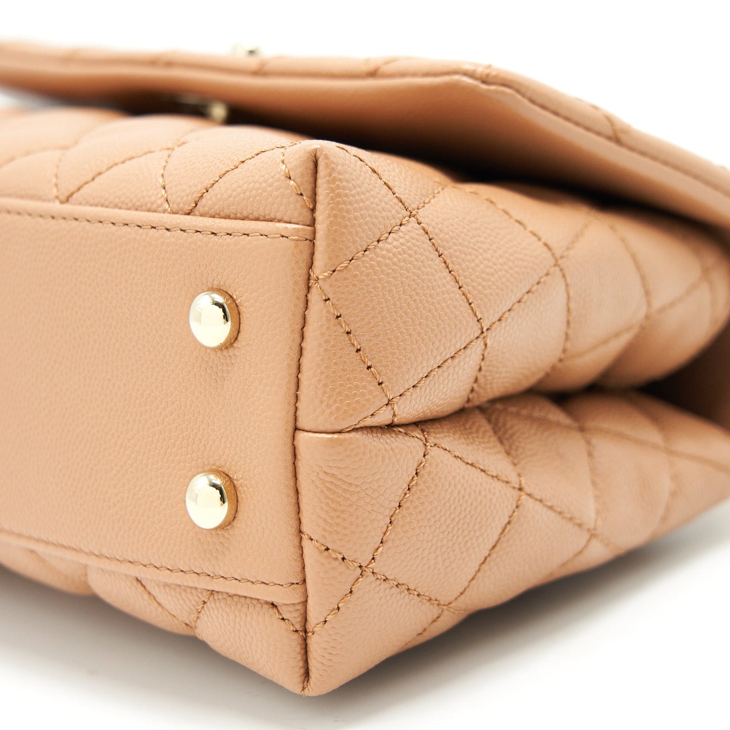 Chanel Mini Coco Handle Flap Bag 21p Caramel LGHW