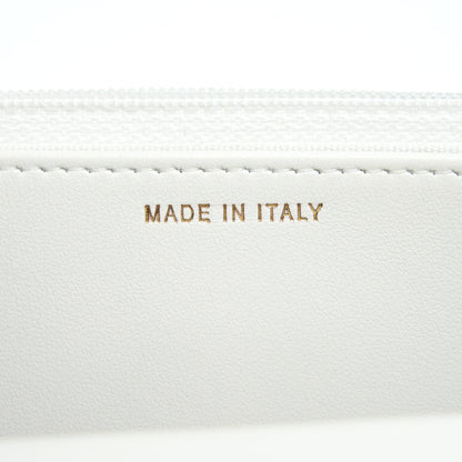 Chanel 22s Logo Top Handle Wallet On Chain Caviar White GHW