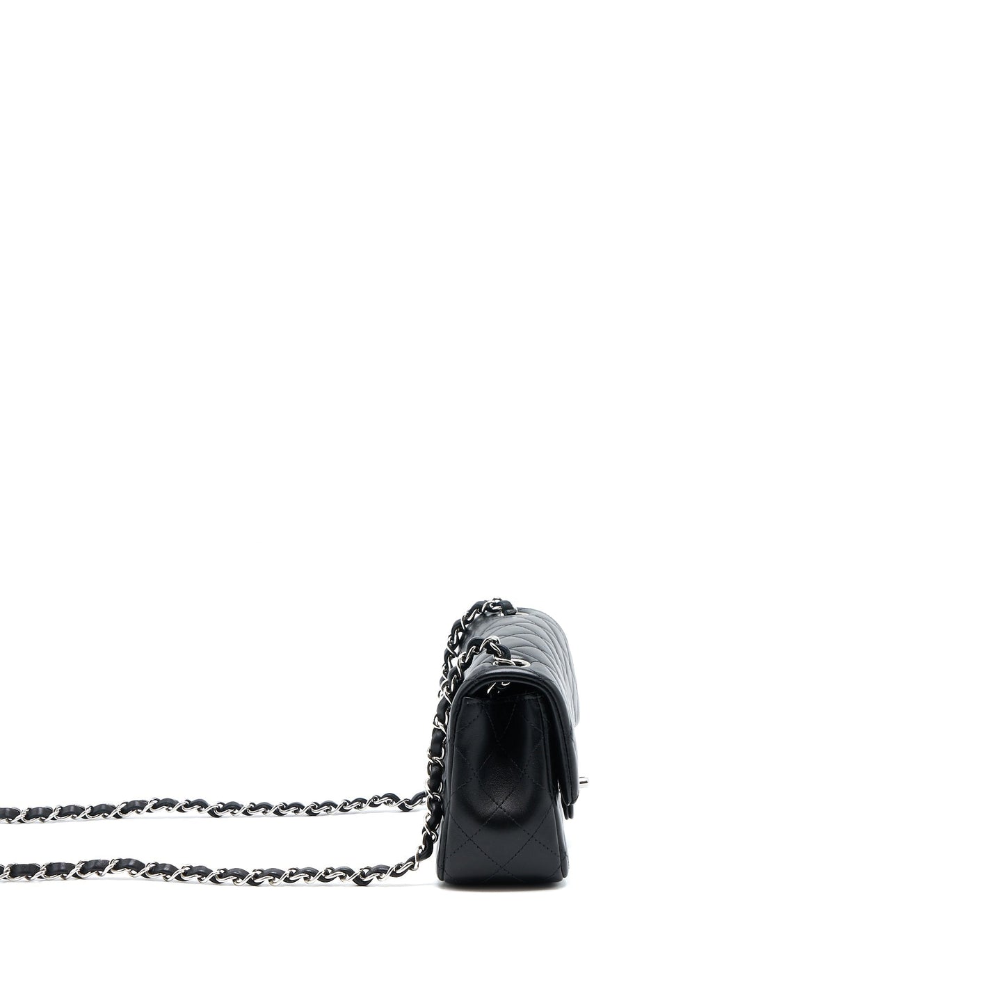 Chanel Mini Rectangular Lambskin Black SHW(Microchip)