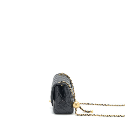 Chanel Pearl Crush Mini Square Lambskin Black Brushed GHW
