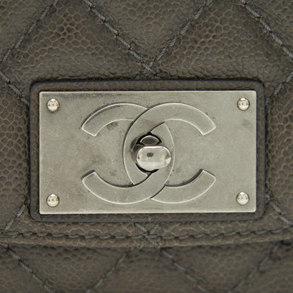 Chanel Seasonal Jumbo Caviar Flap Bag Grey with Ruthenium Hardware
