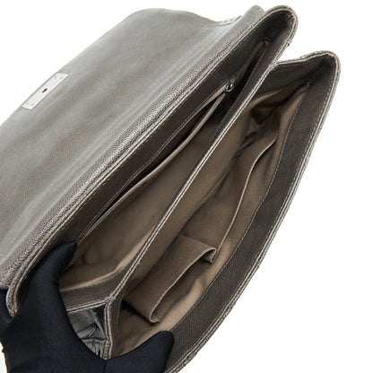Chanel Seasonal Jumbo Caviar Flap Bag Grey with Ruthenium Hardware