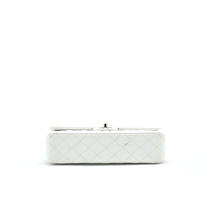 CHANEL MEDIUM CLASSIC DOUBLE FLAP BAG CAVIAR WHITE SHW
