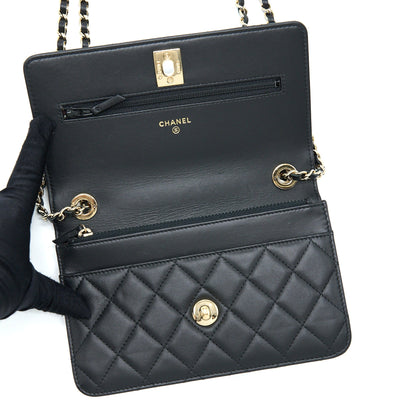 Chanel Trendy CC Wallet On Chain Lambskin Black GHW