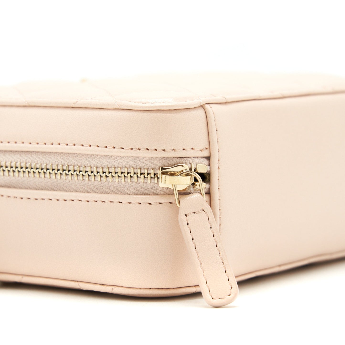 Chanel Pearl Crush Mini camera case with chain Lambskin light beige GHW