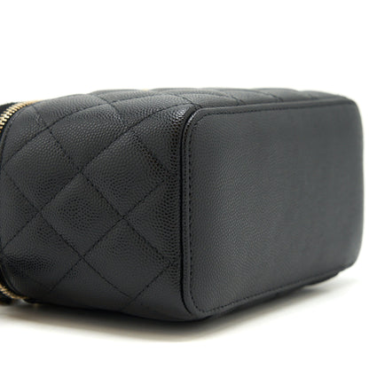 Chanel Caviar Long Vanity case with chain Caviar black LGHW