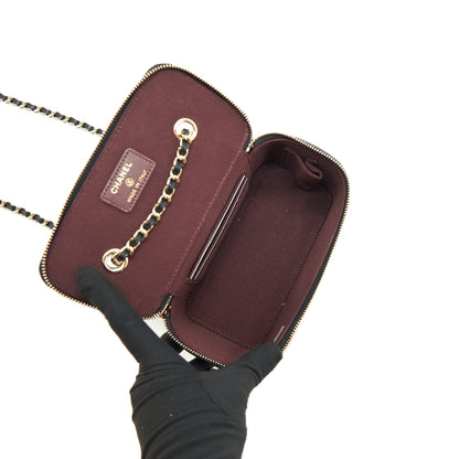 Chanel Caviar Long Vanity case with chain Caviar black LGHW