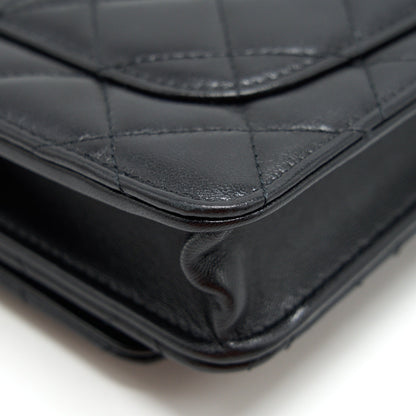 Chanel 2021 Seasonal Wallet on Chain black GHW