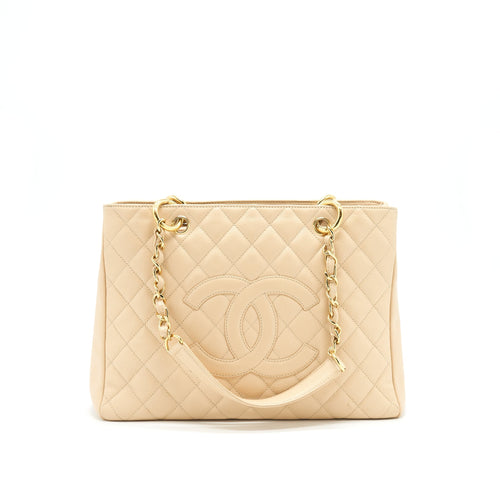 CHANEL CAVIAR GRAND SHOPPING TOTE GST IN BEIGE GHW